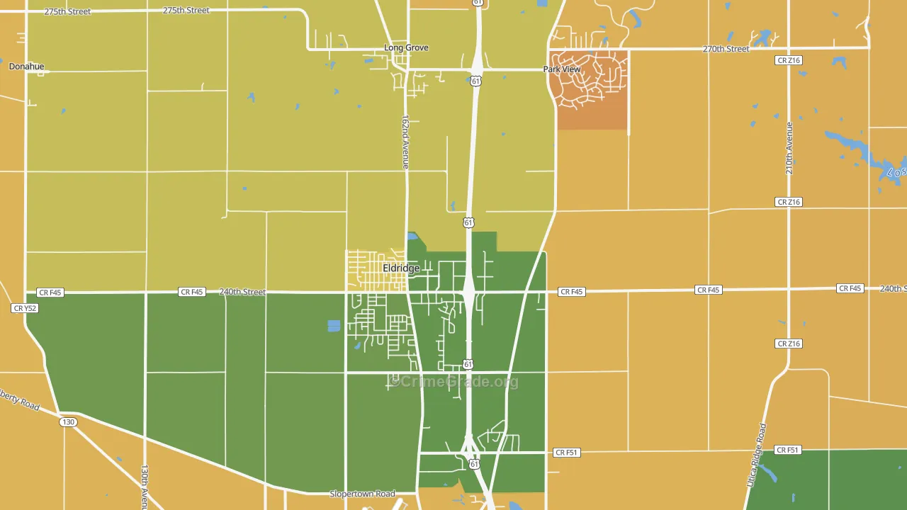 Eldridge, IA Map of Murder Rates