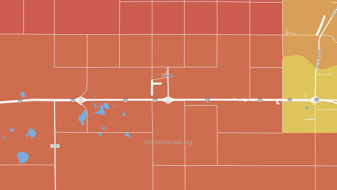 Eldridge, ND Map of Murder Rates