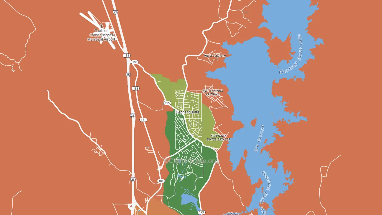 Elephant Butte, NM Map of Murder Rates