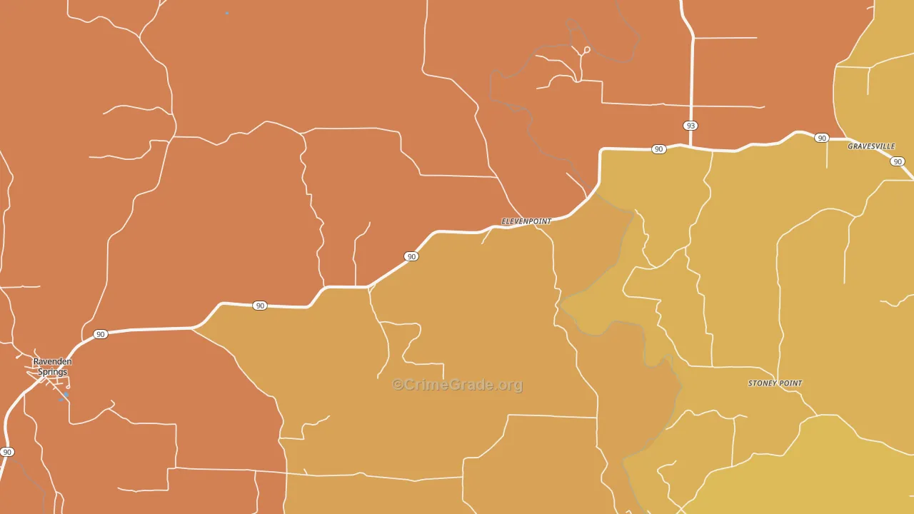 Elevenpoint, AR Map of Murder Rates