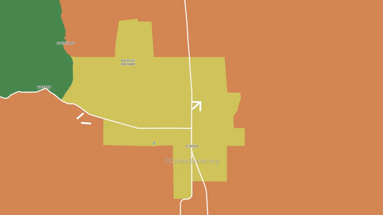 Elfrida, AZ Map of Murder Rates