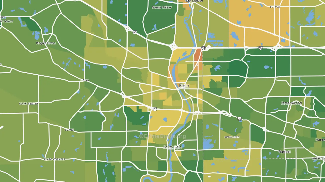 Elgin, IL Map of Murder Rates