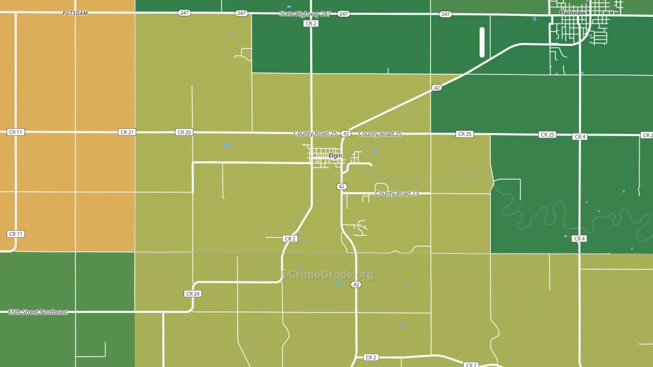 Elgin, MN Map of Murder Rates