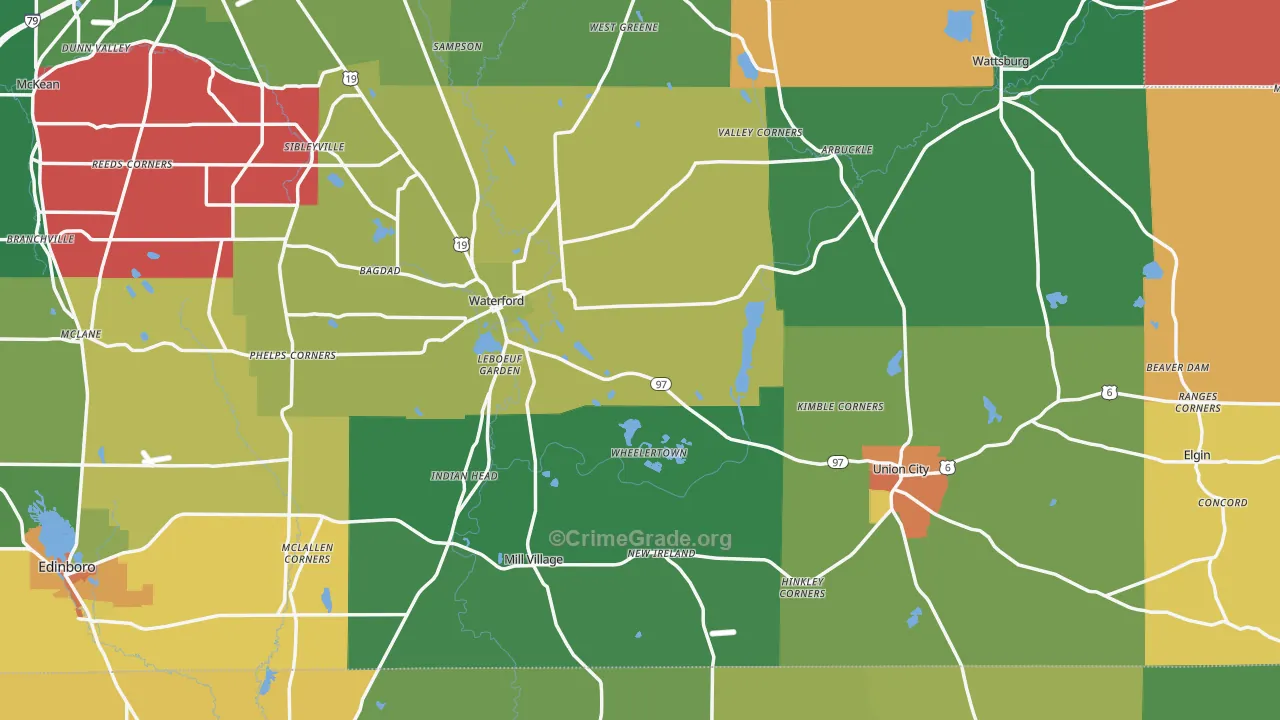 Elgin, PA Map of Murder Rates