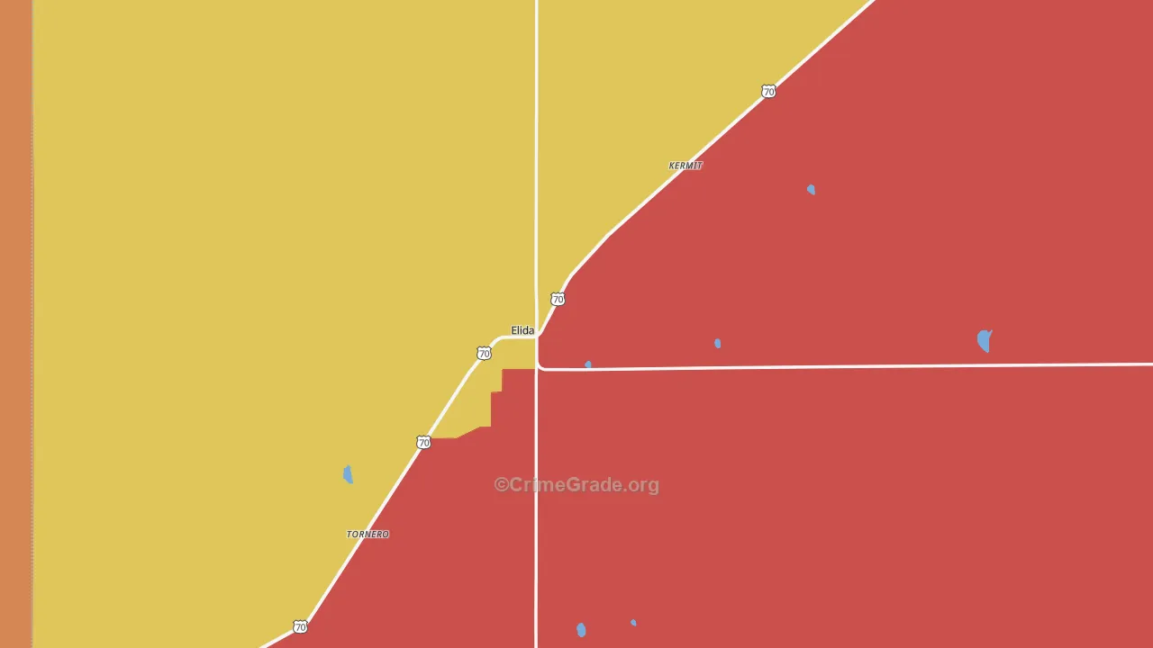 Elida, NM Map of Murder Rates
