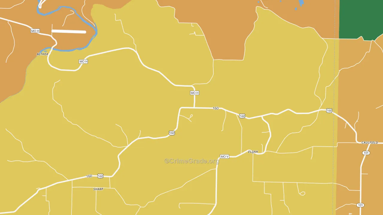 Elijah, MO Map of Murder Rates