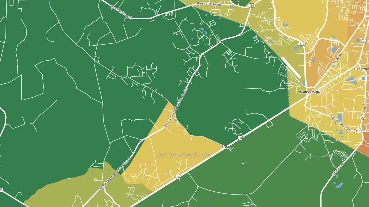 Elim, GA Map of Murder Rates