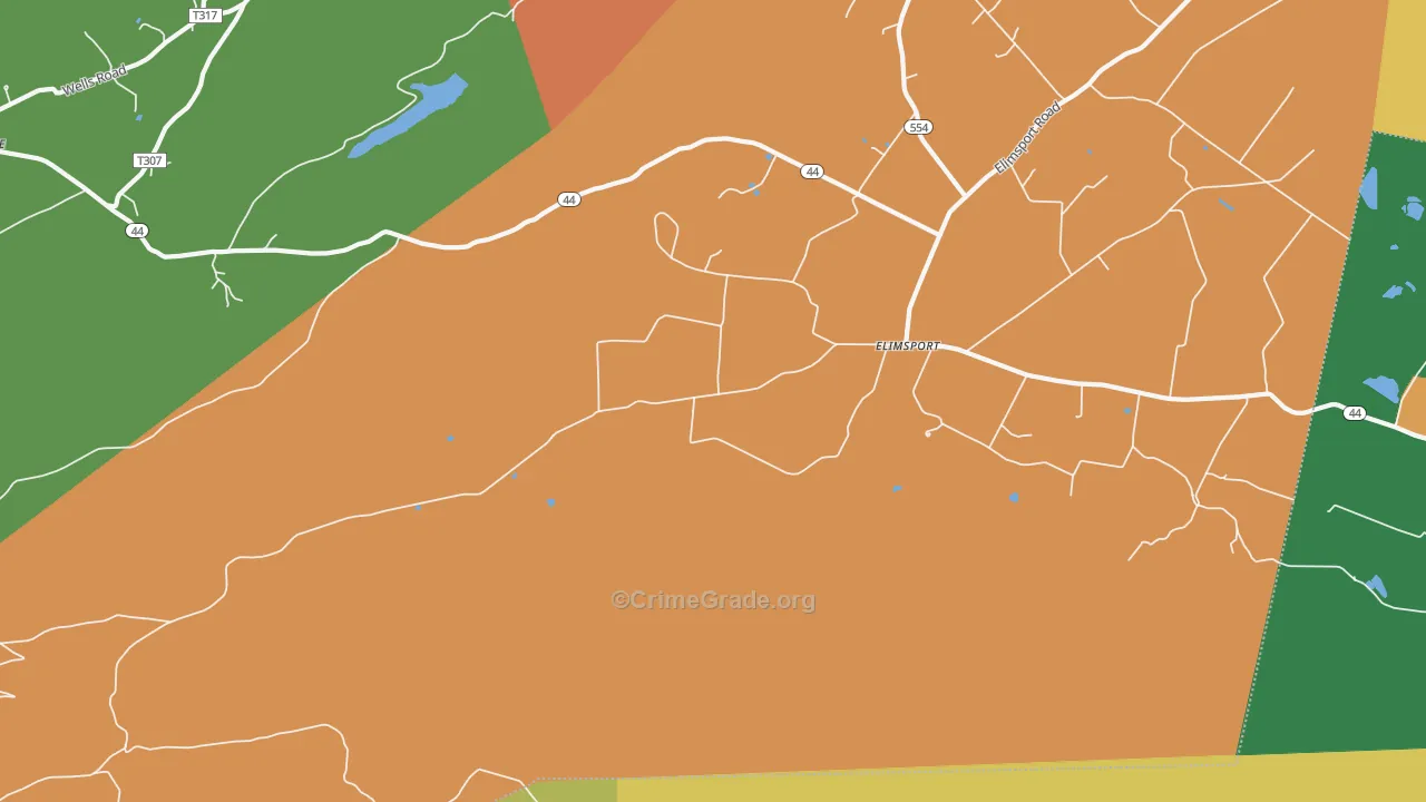 Elimsport, PA Map of Murder Rates