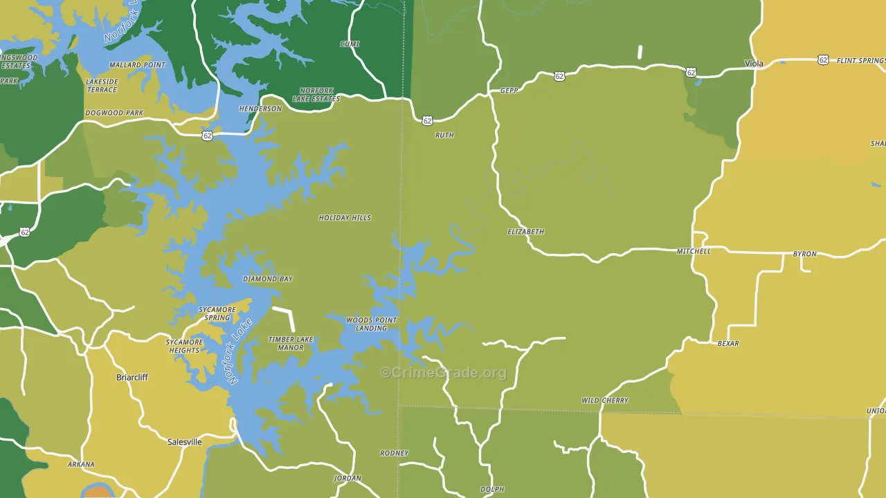 Elizabeth, AR Map of Murder Rates