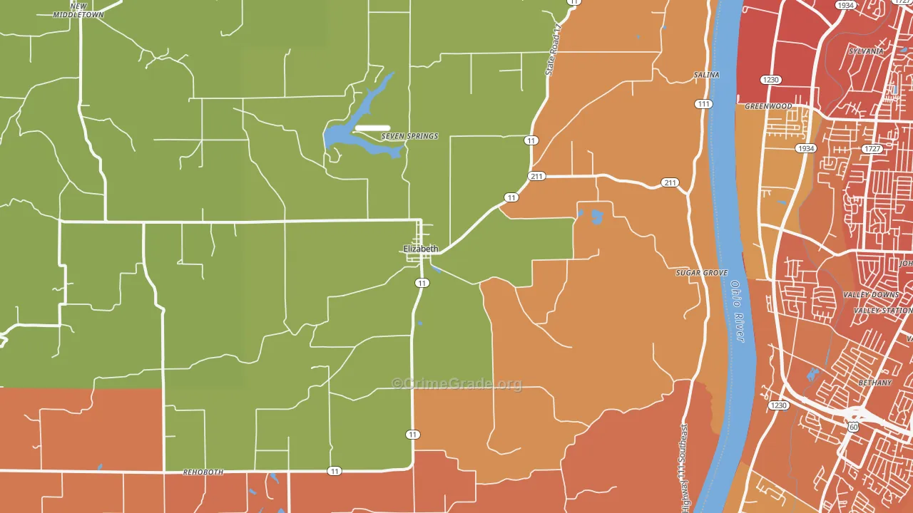 Elizabeth, IN Map of Murder Rates