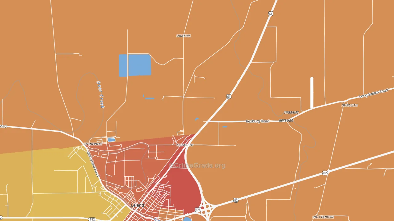 Elizabeth, MS Map of Murder Rates