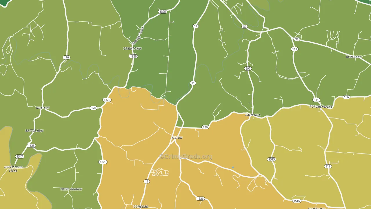 Elizaville, KY Map of Murder Rates