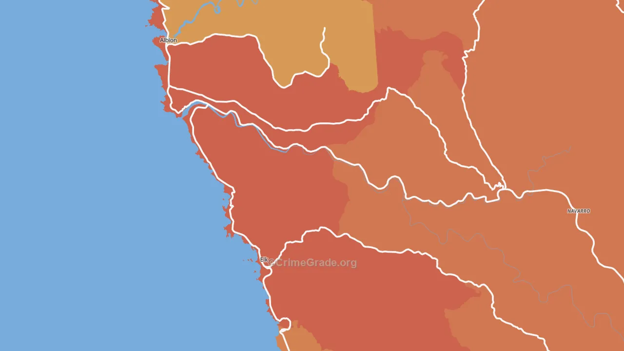 Elk, CA Map of Murder Rates