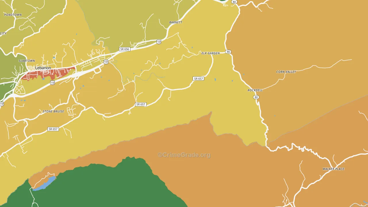 Elk Garden, VA Map of Murder Rates
