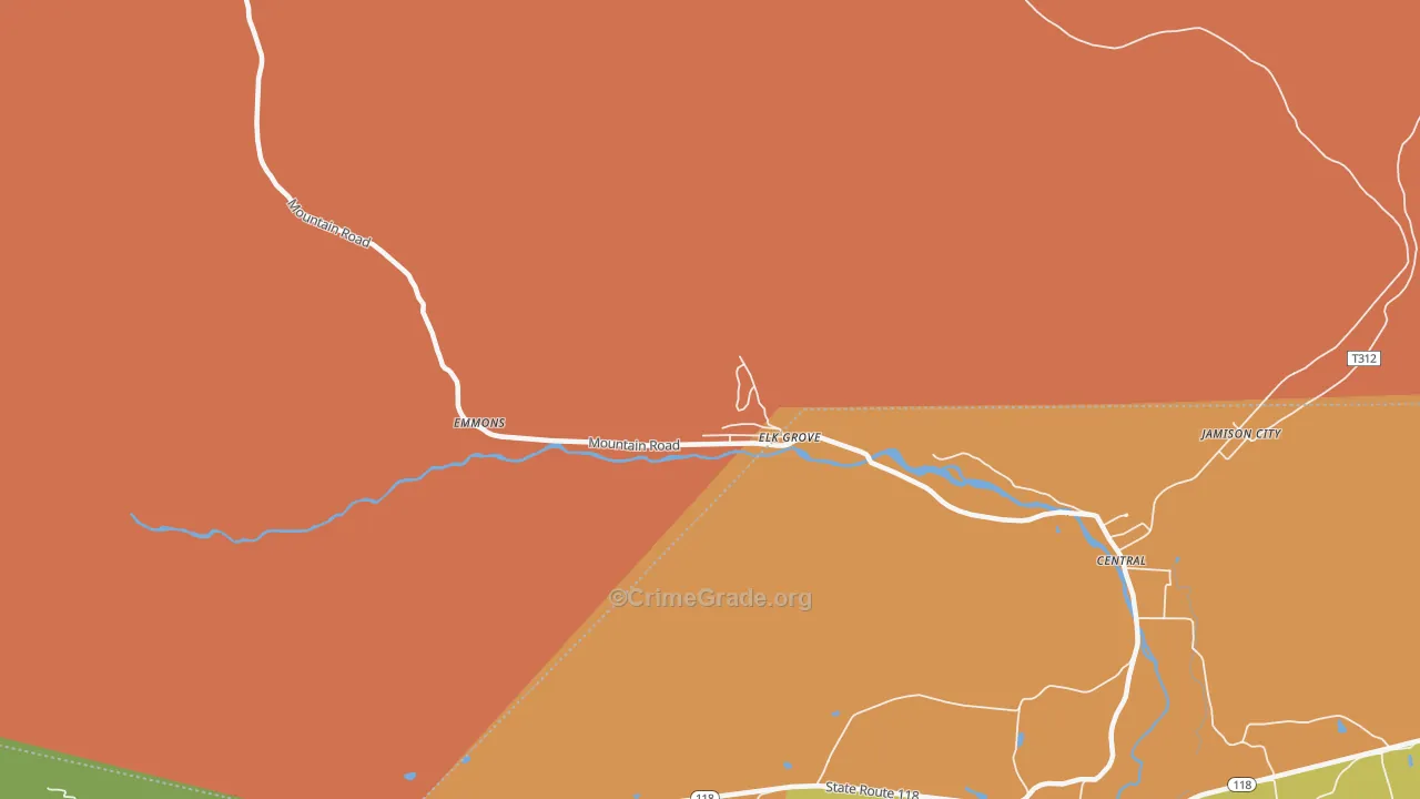 Elk Grove, PA Map of Murder Rates