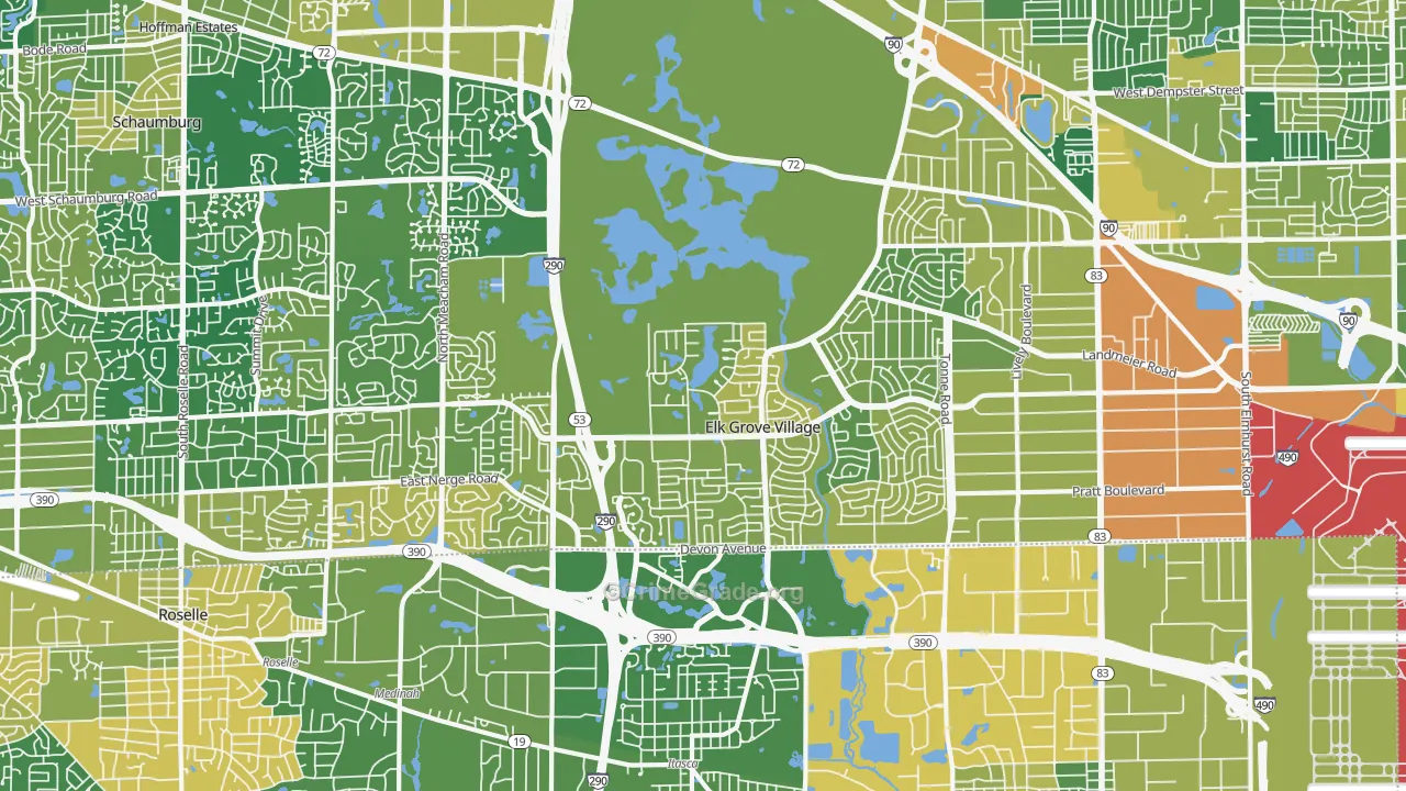 Elk Grove Village, IL Map of Murder Rates