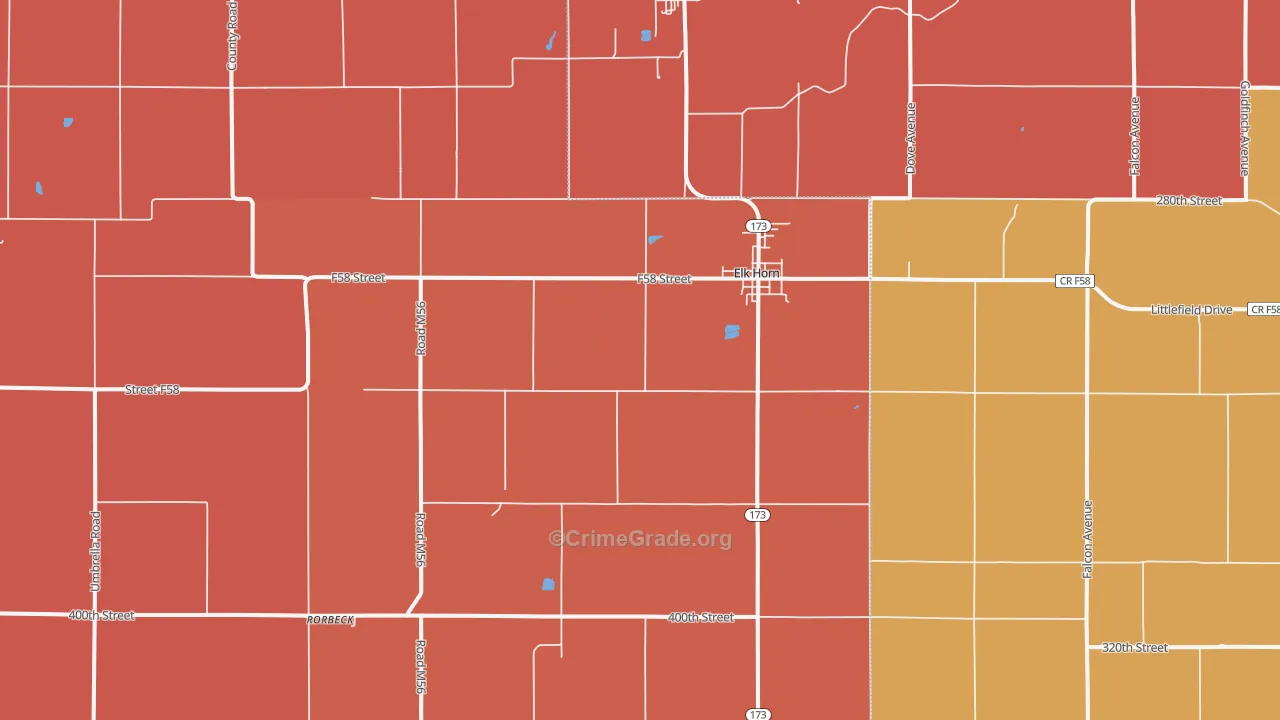 Elk Horn, IA Map of Murder Rates
