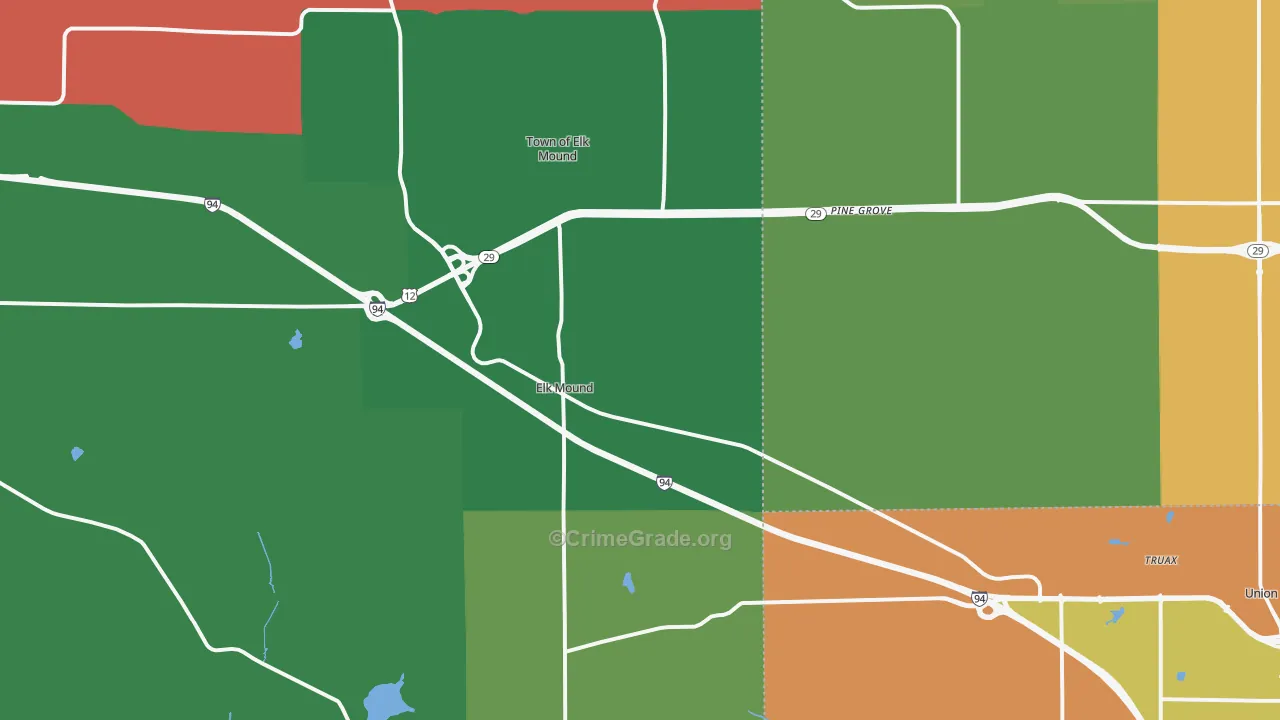 Elk Mound, WI Map of Murder Rates