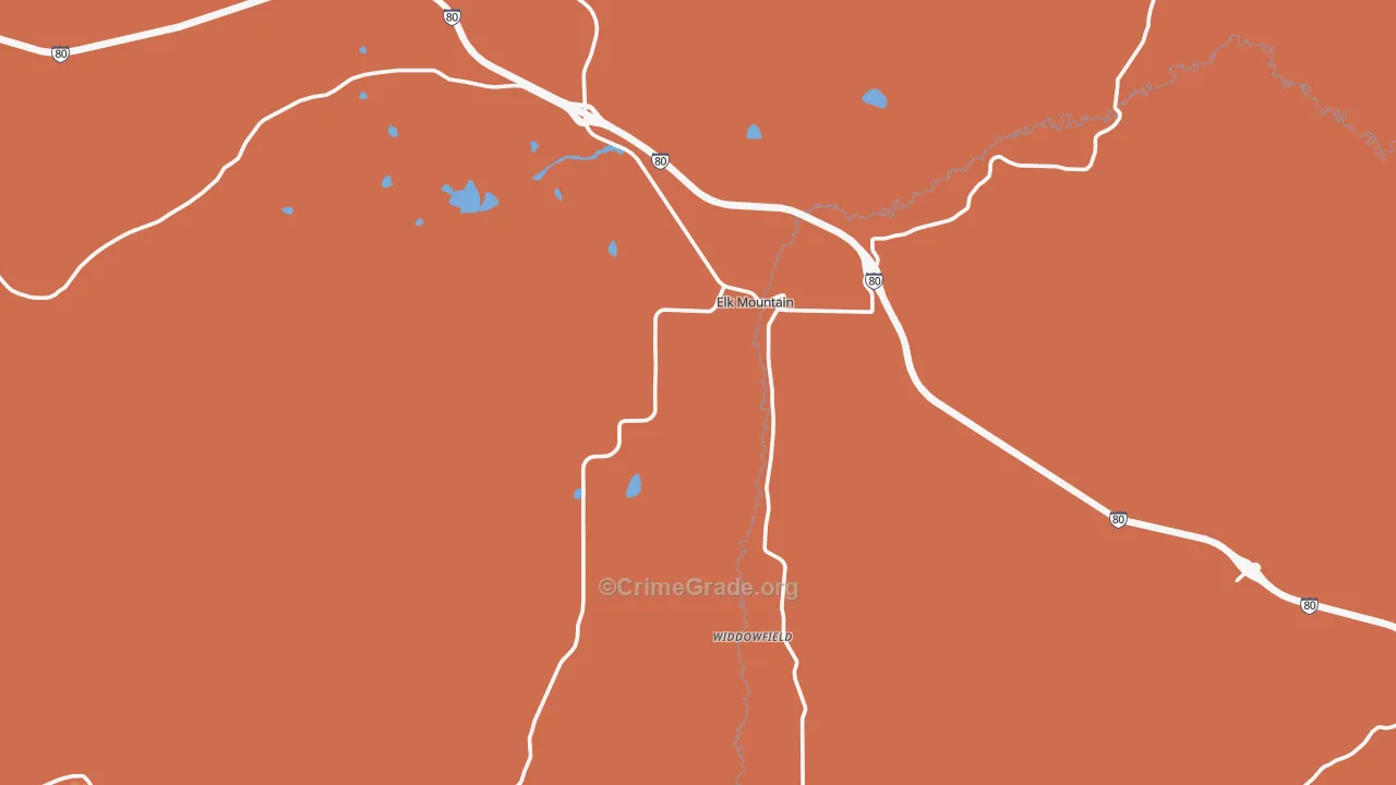 Elk Mountain, WY Map of Murder Rates