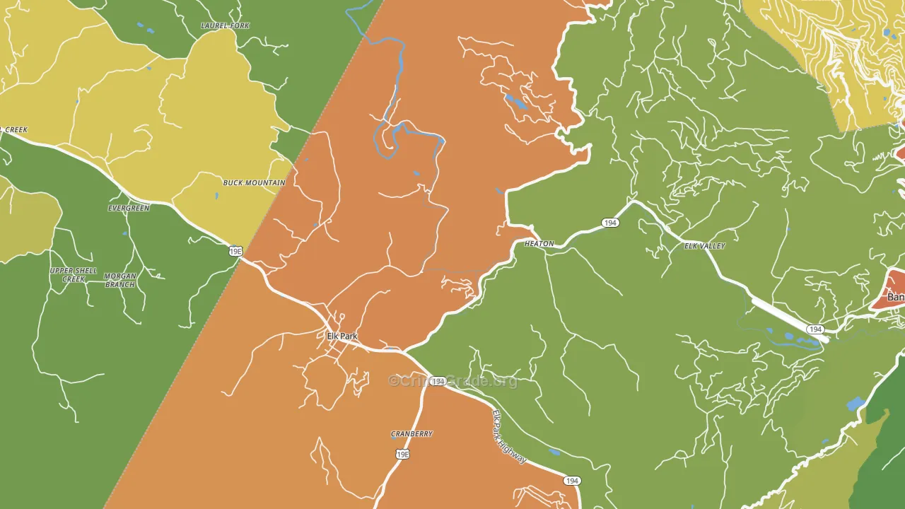 Elk Park, NC Map of Murder Rates