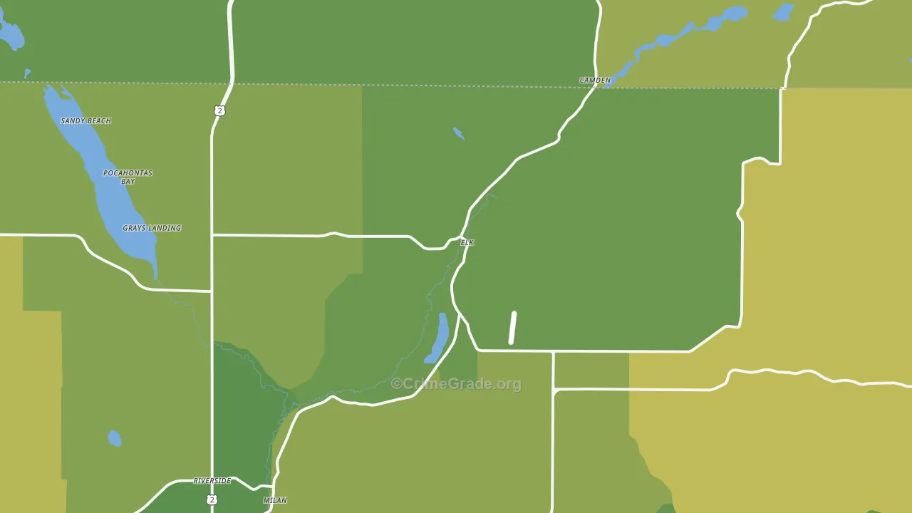 Elk, WA Map of Murder Rates