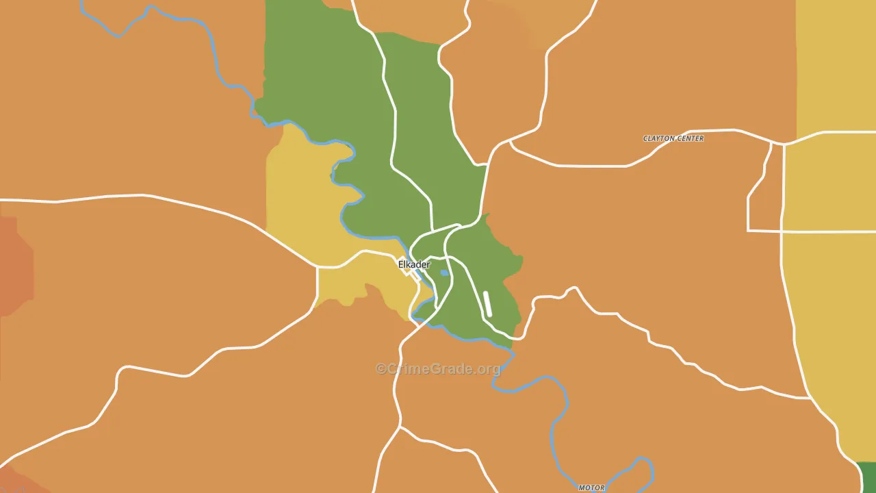 Elkader, IA Map of Murder Rates