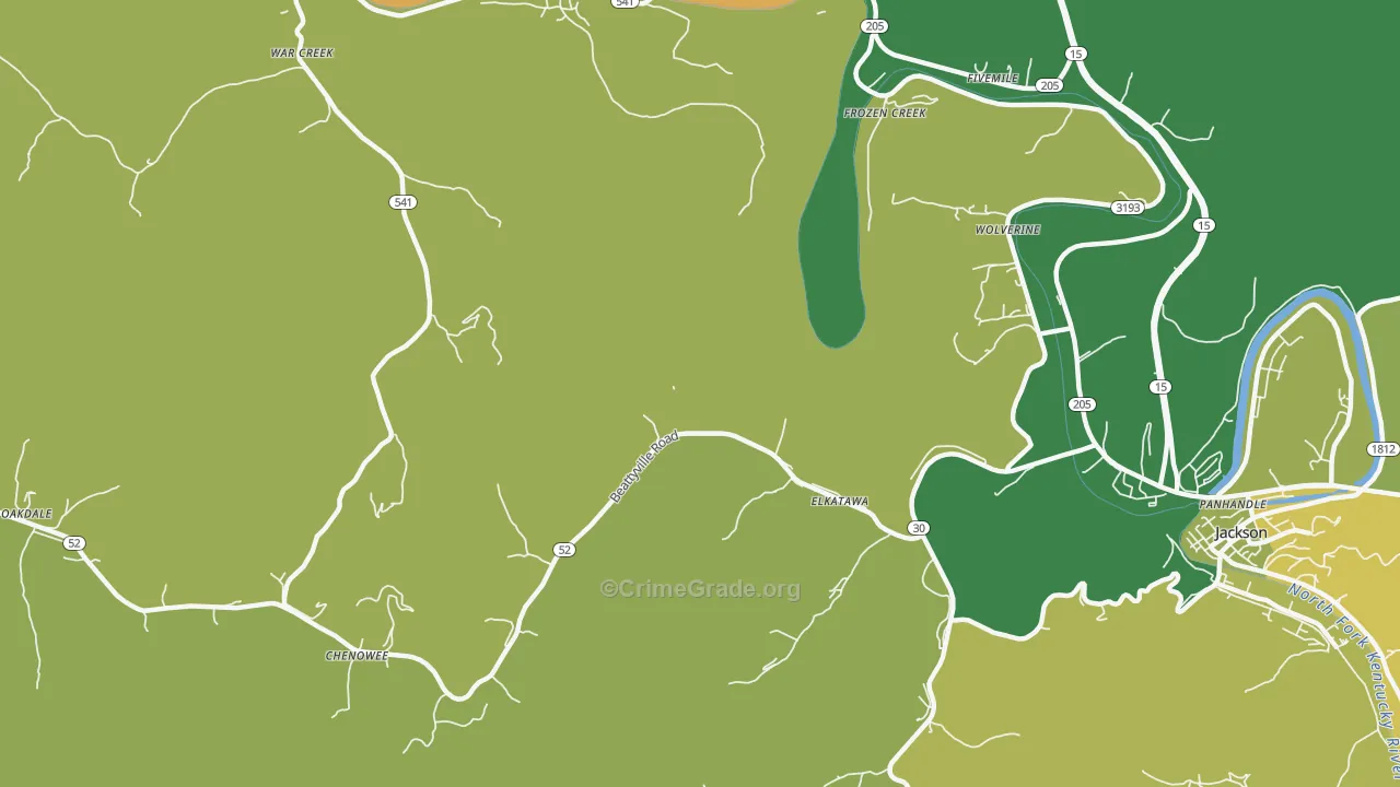 Elkatawa, KY Map of Murder Rates