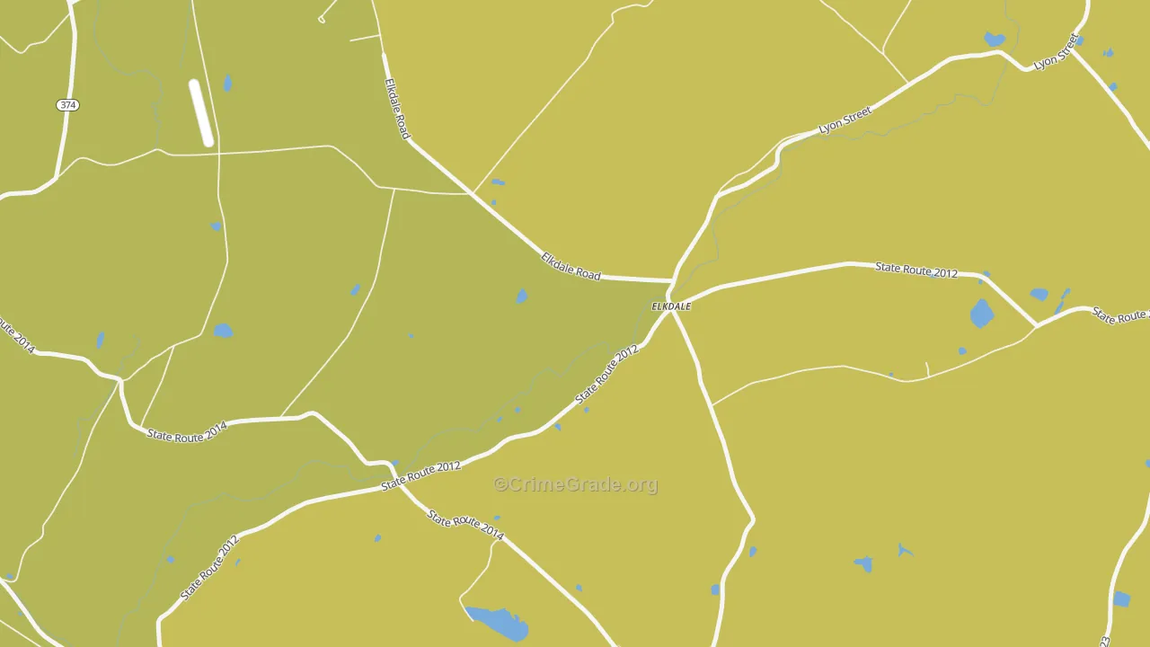 Elkdale, PA Map of Murder Rates