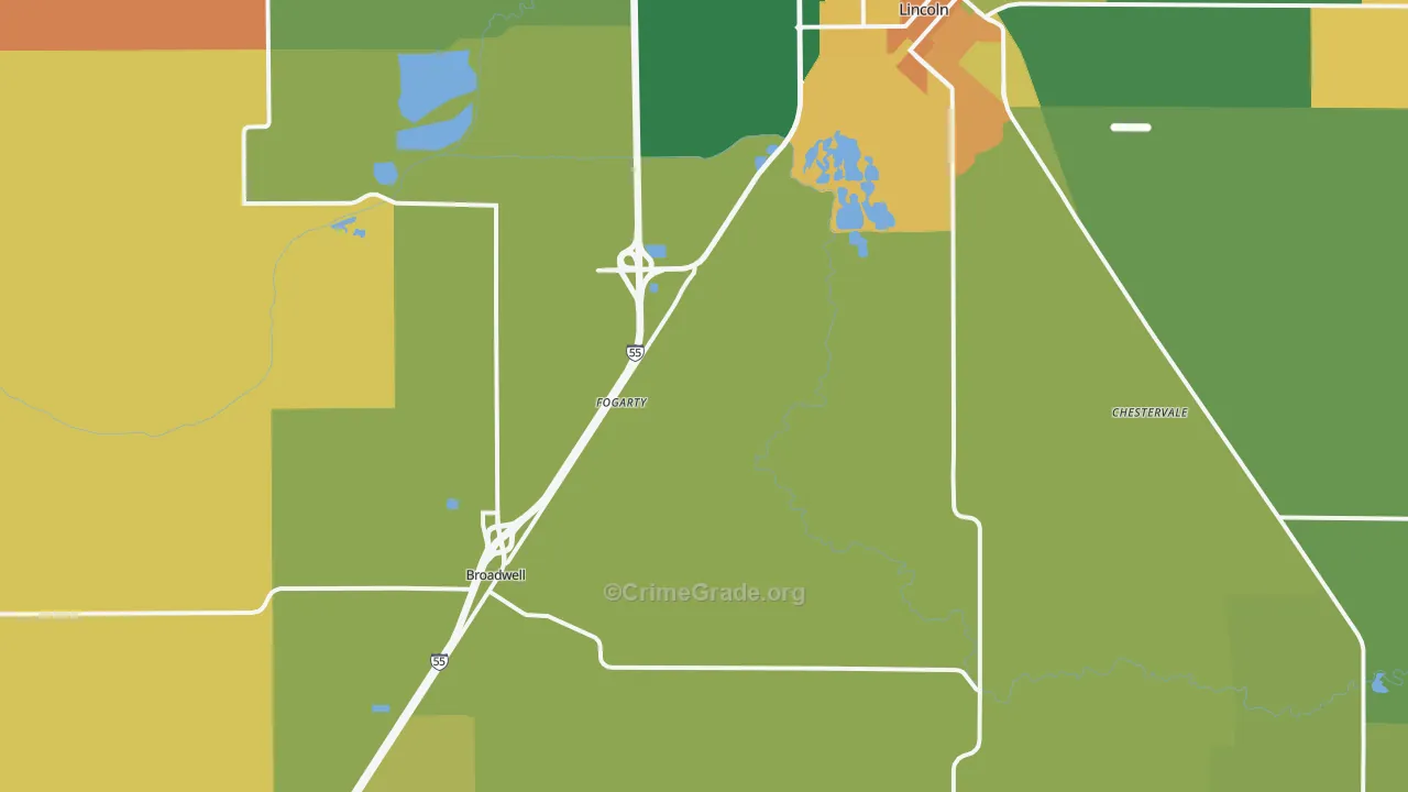 Elkhart, IL Map of Murder Rates
