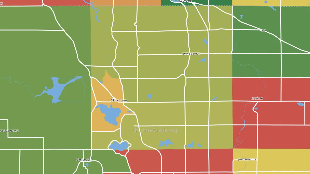 Elkhart Lake, WI Map of Murder Rates