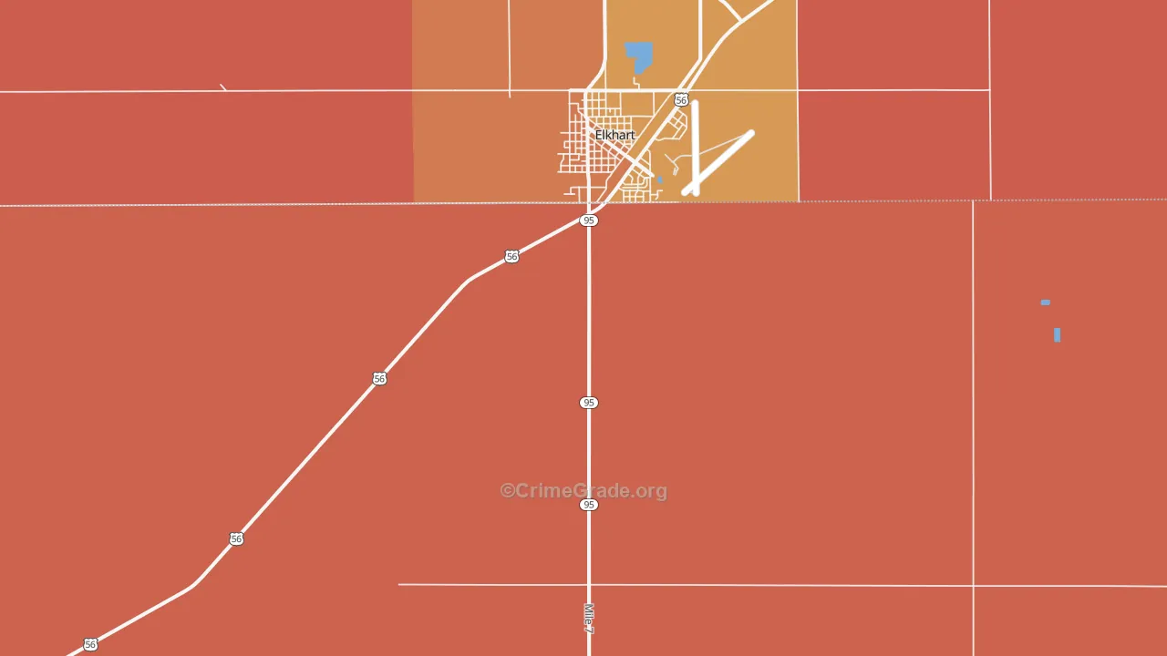 Elkhart, OK Map of Murder Rates