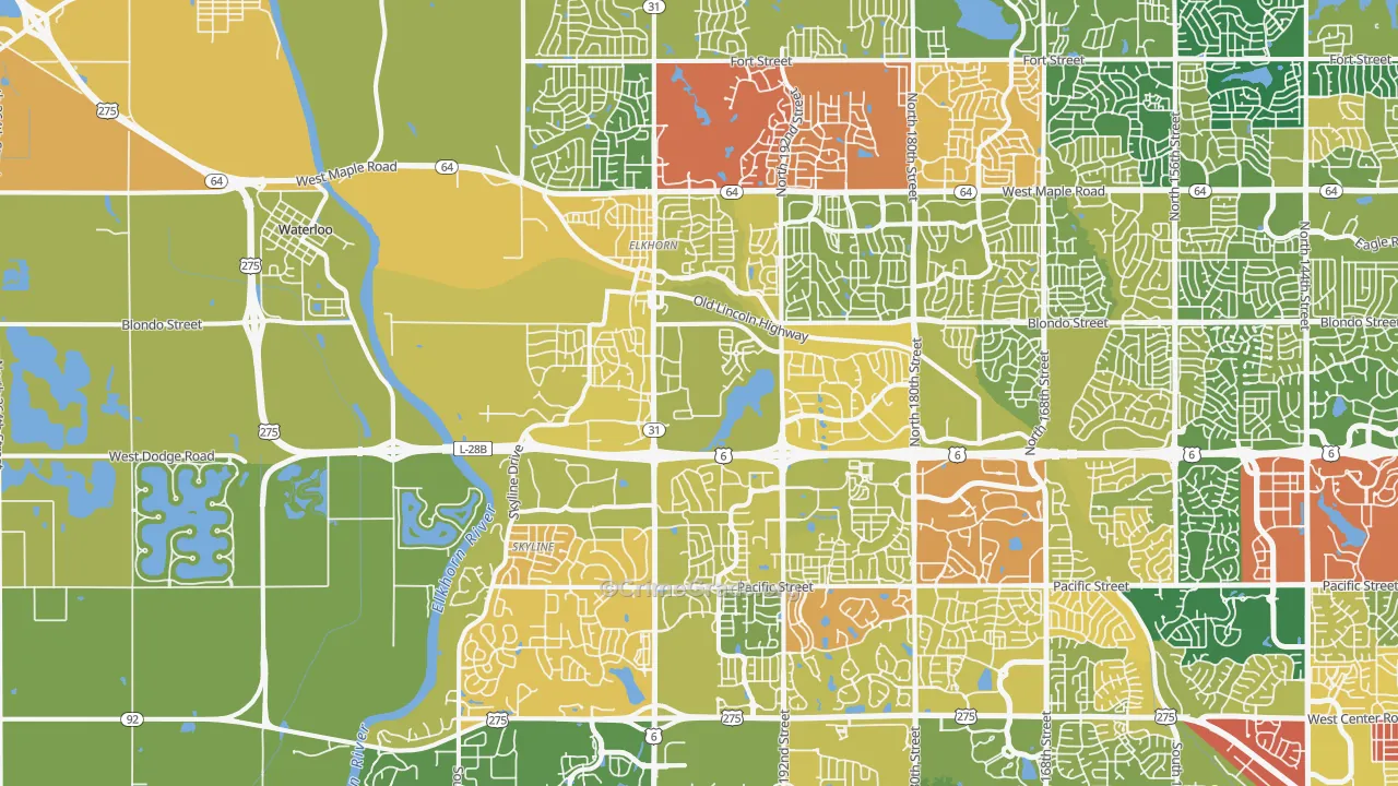 Elkhorn, NE Map of Murder Rates