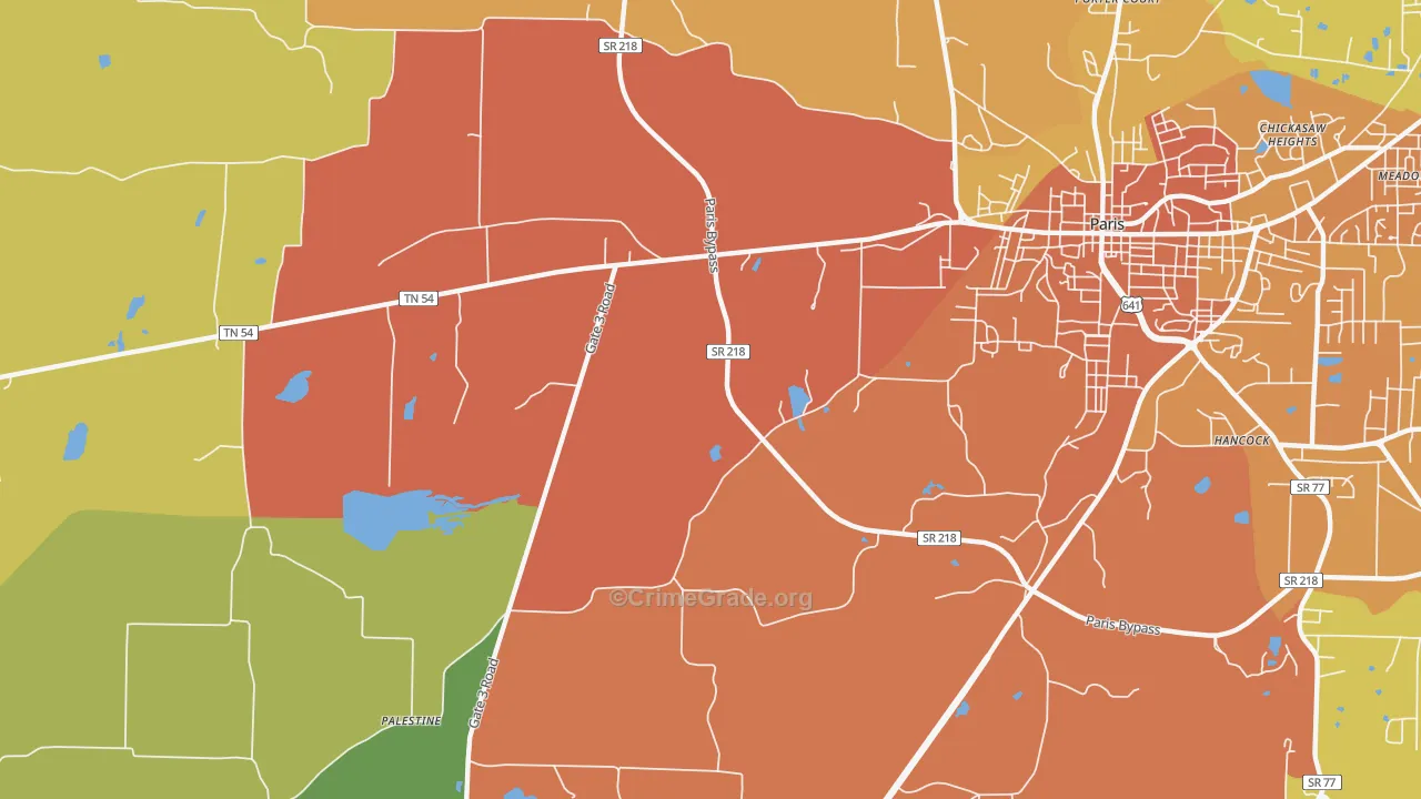 Elkhorn, TN Map of Murder Rates