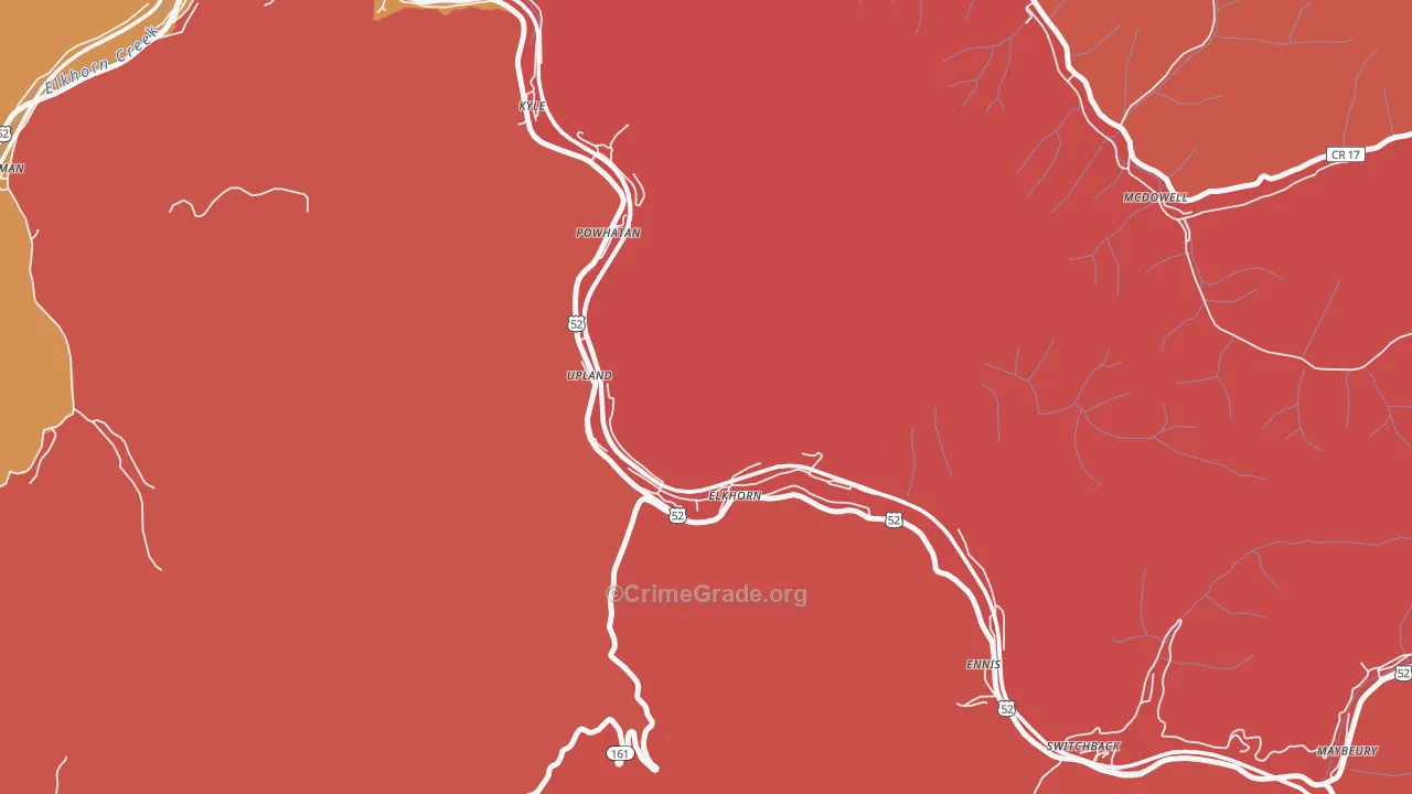 Elkhorn, WV Map of Murder Rates