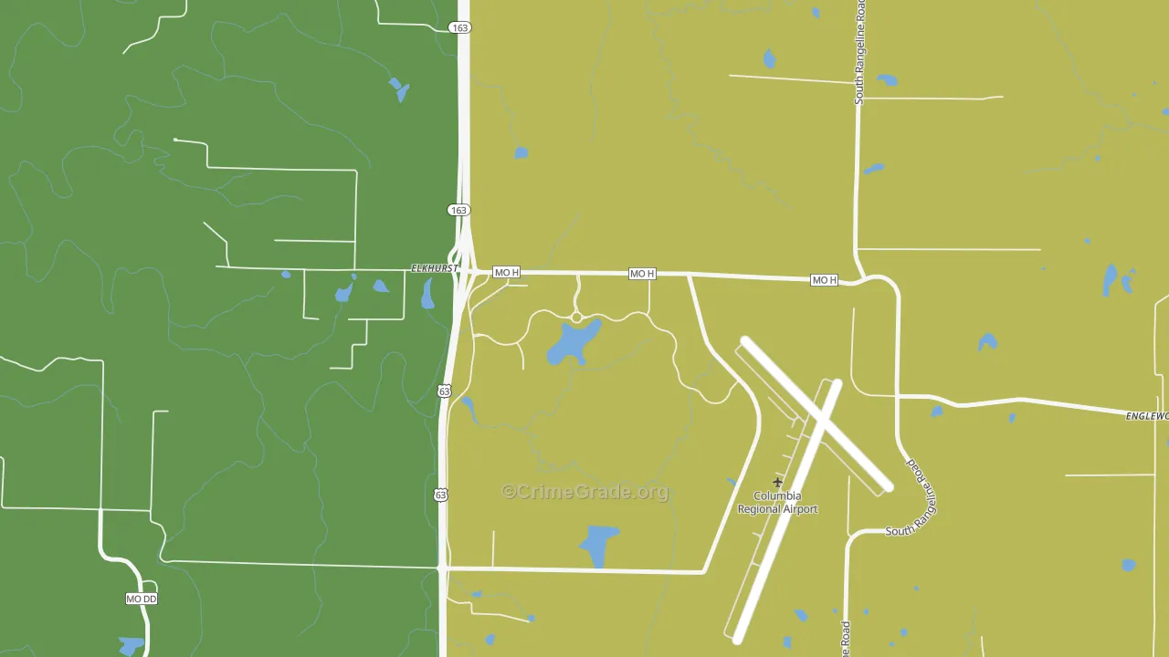 Elkhurst, MO Map of Murder Rates