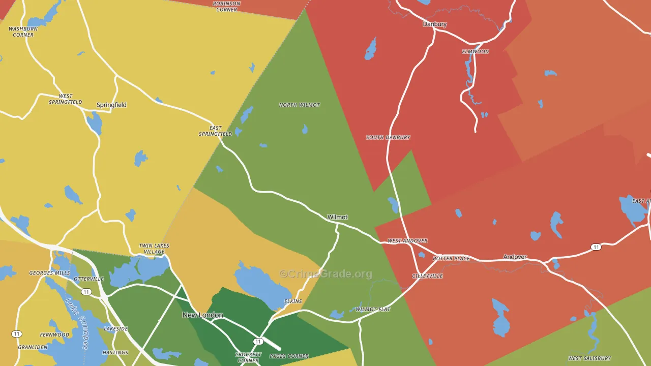 Elkins, NH Map of Murder Rates