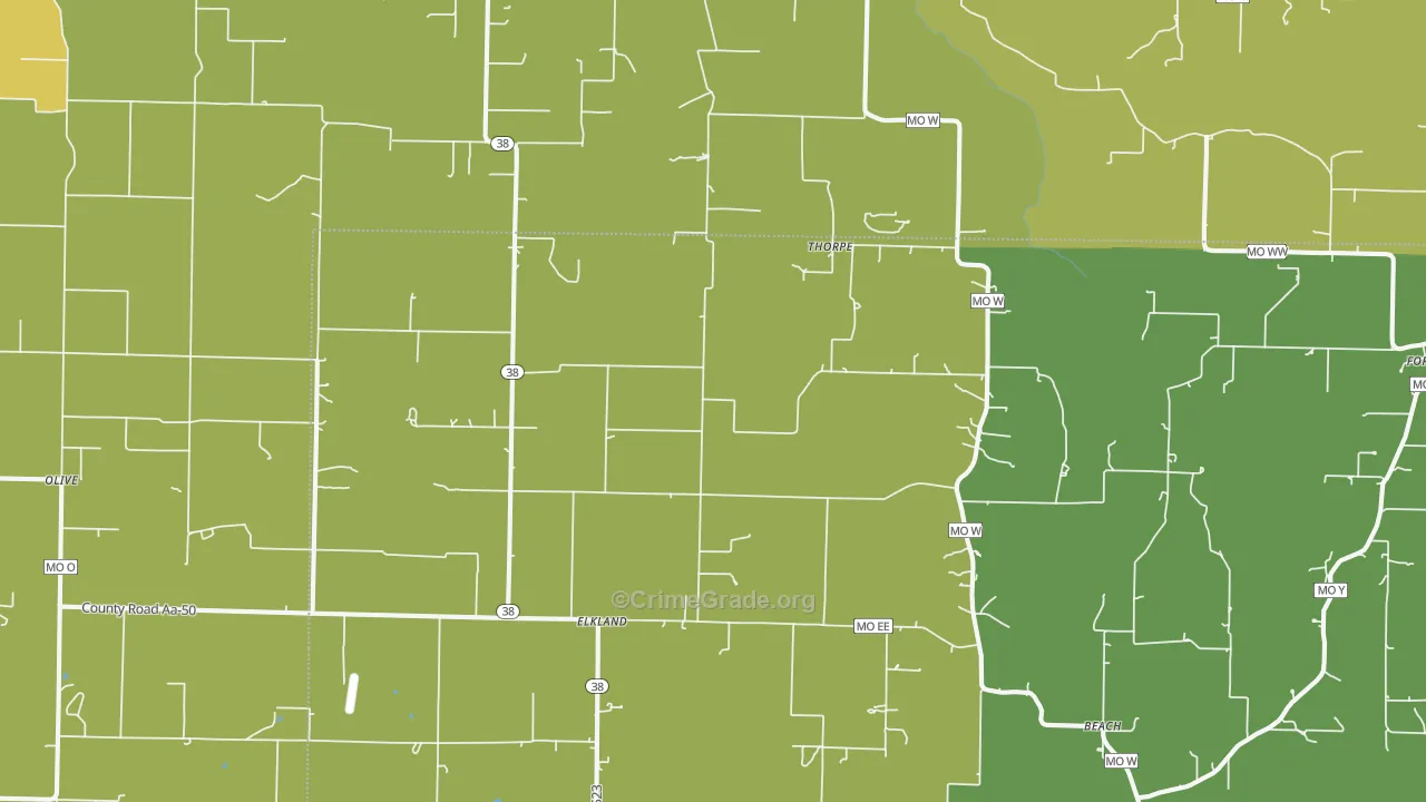 Elkland, MO Map of Murder Rates