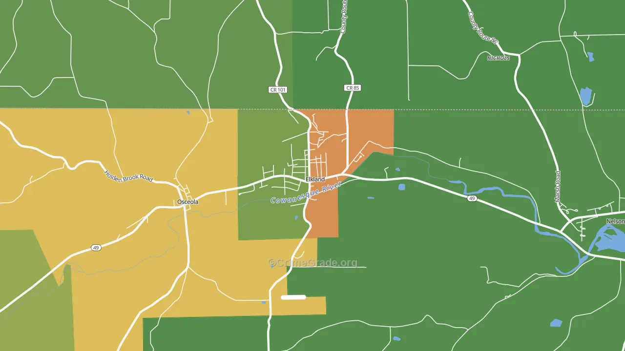 Elkland, PA Map of Murder Rates
