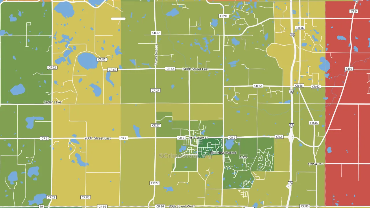 Elko, MN Map of Murder Rates