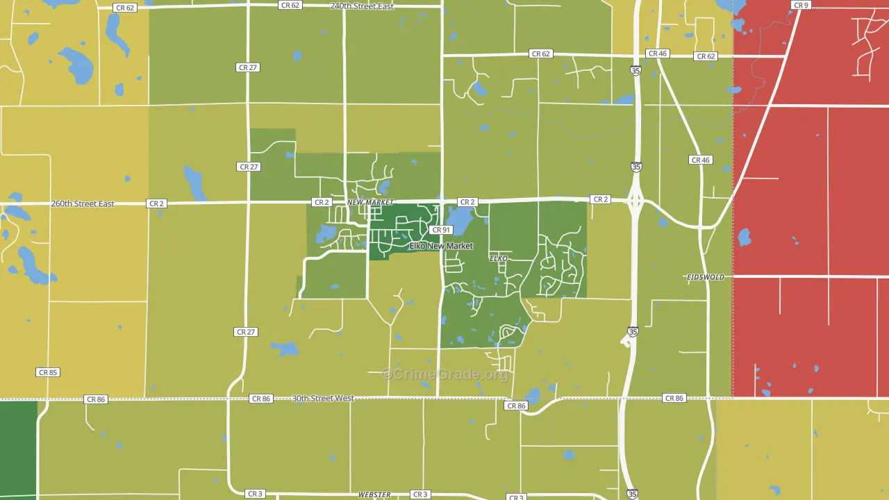 Elko New Market, MN Map of Murder Rates