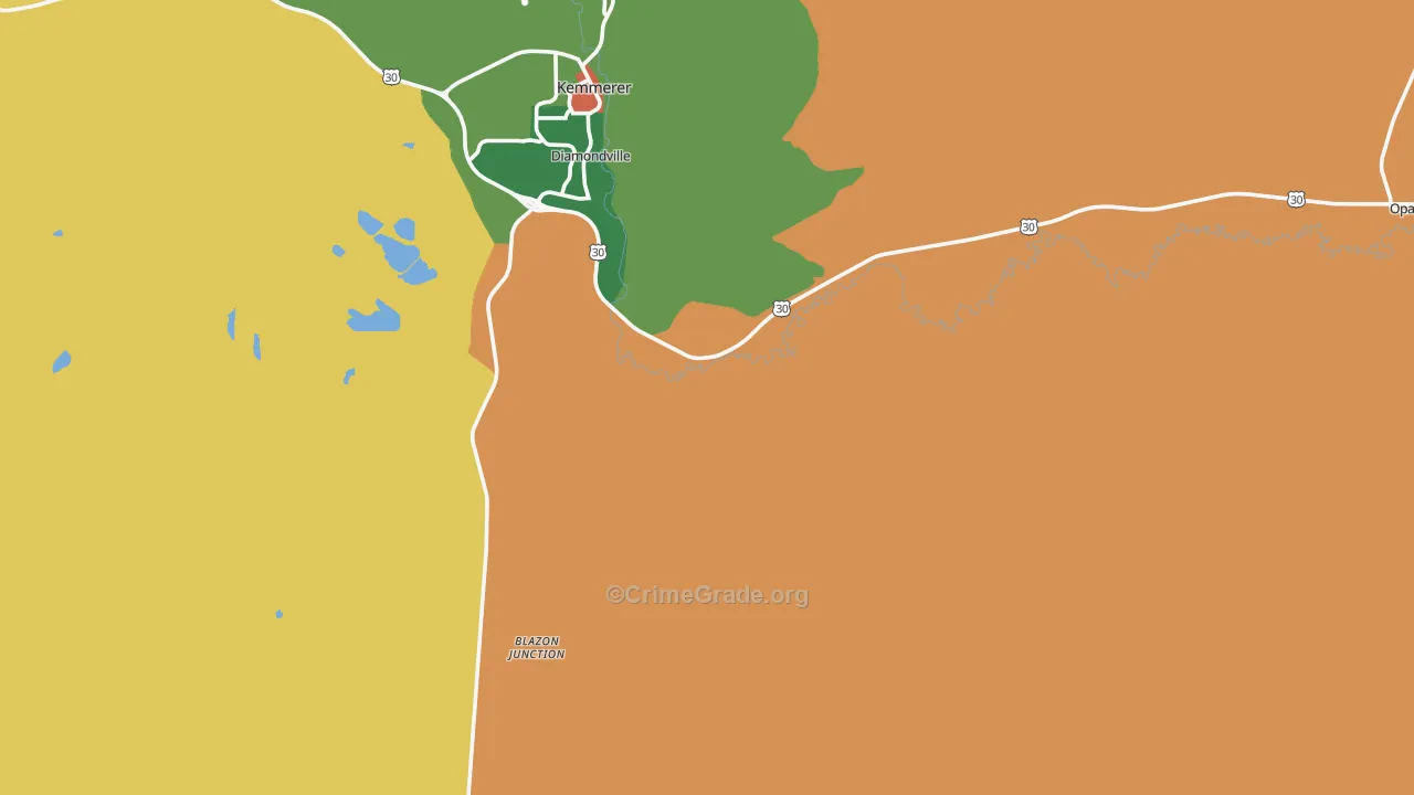 Elkol, WY Map of Murder Rates