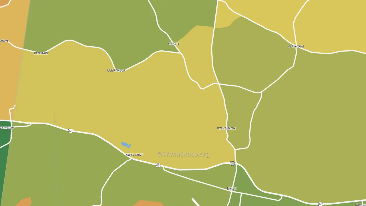 Elkton, KY Map of Murder Rates