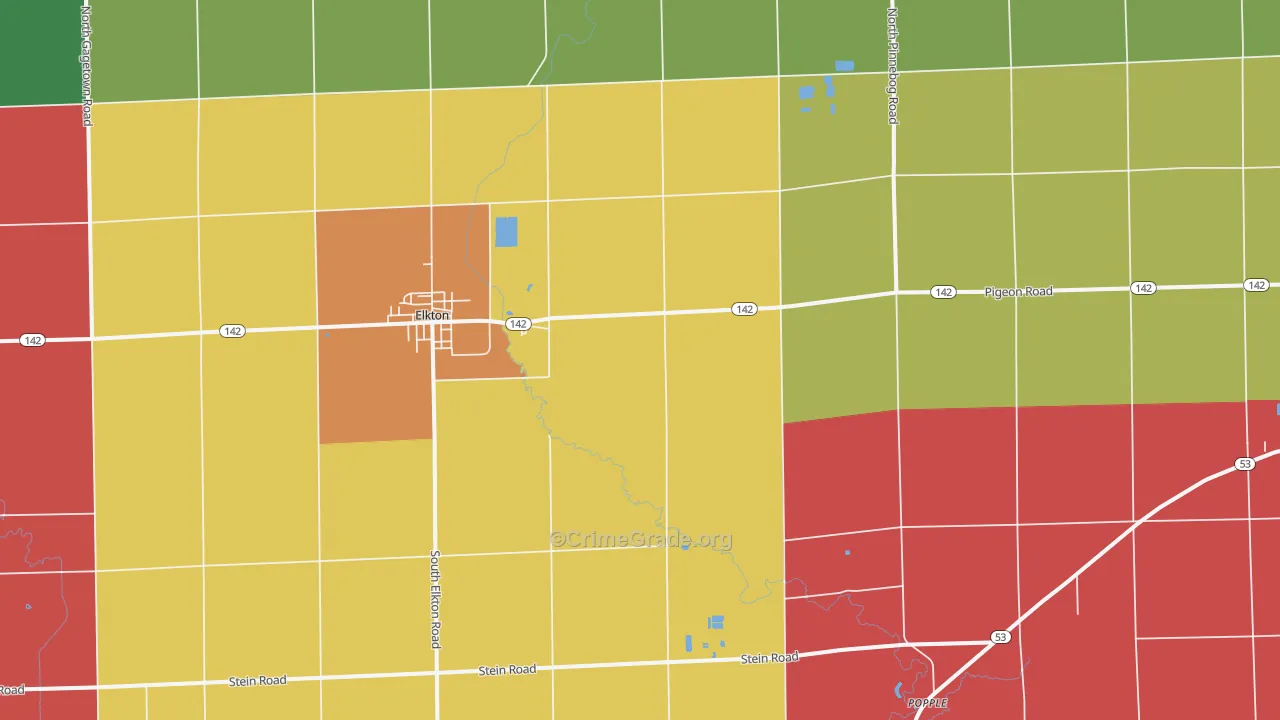 Elkton, MI Map of Murder Rates