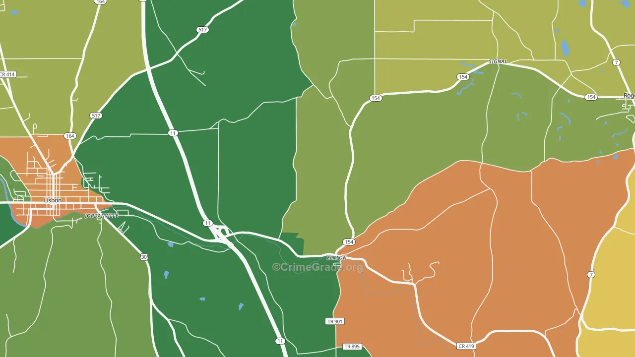 Elkton, OH Map of Murder Rates