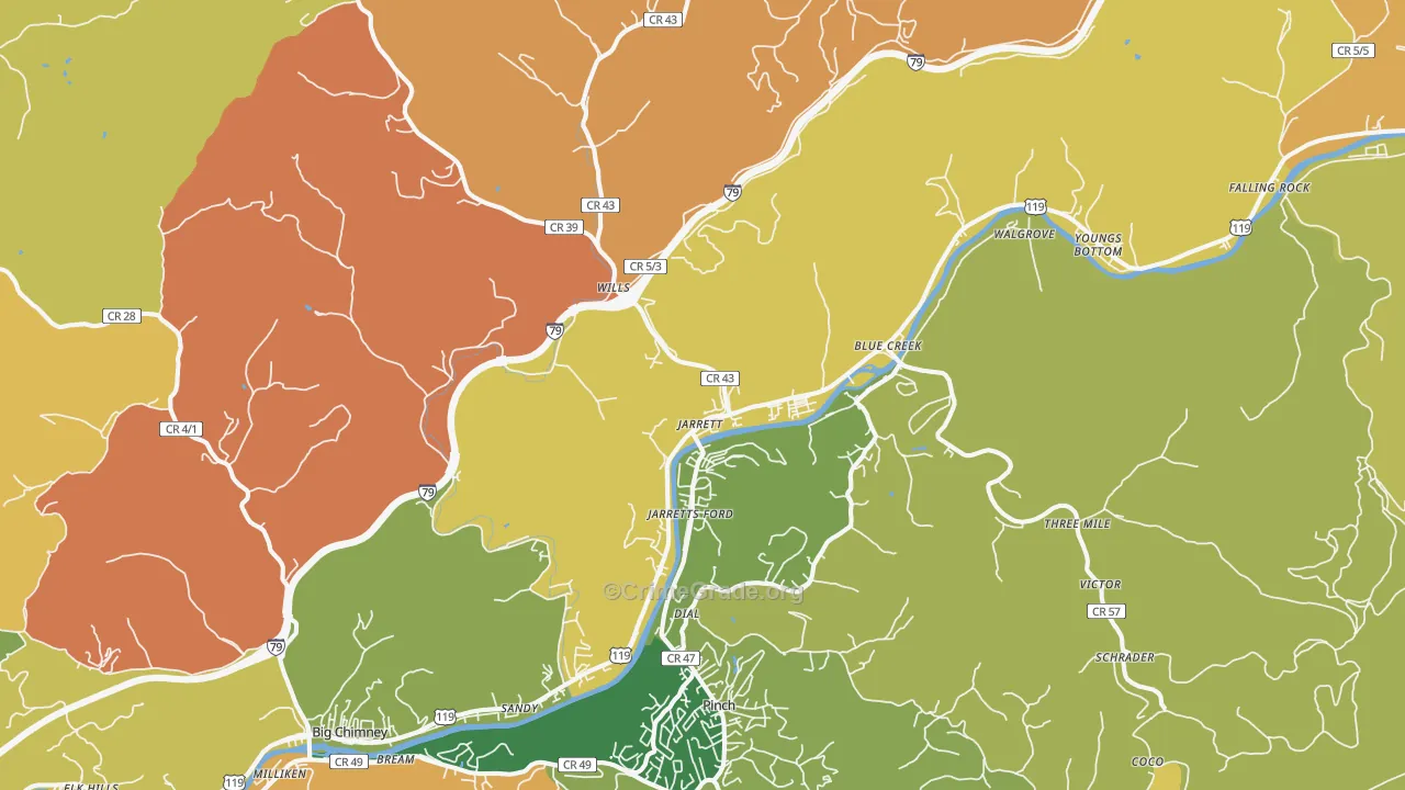 Elkview, WV Map of Murder Rates