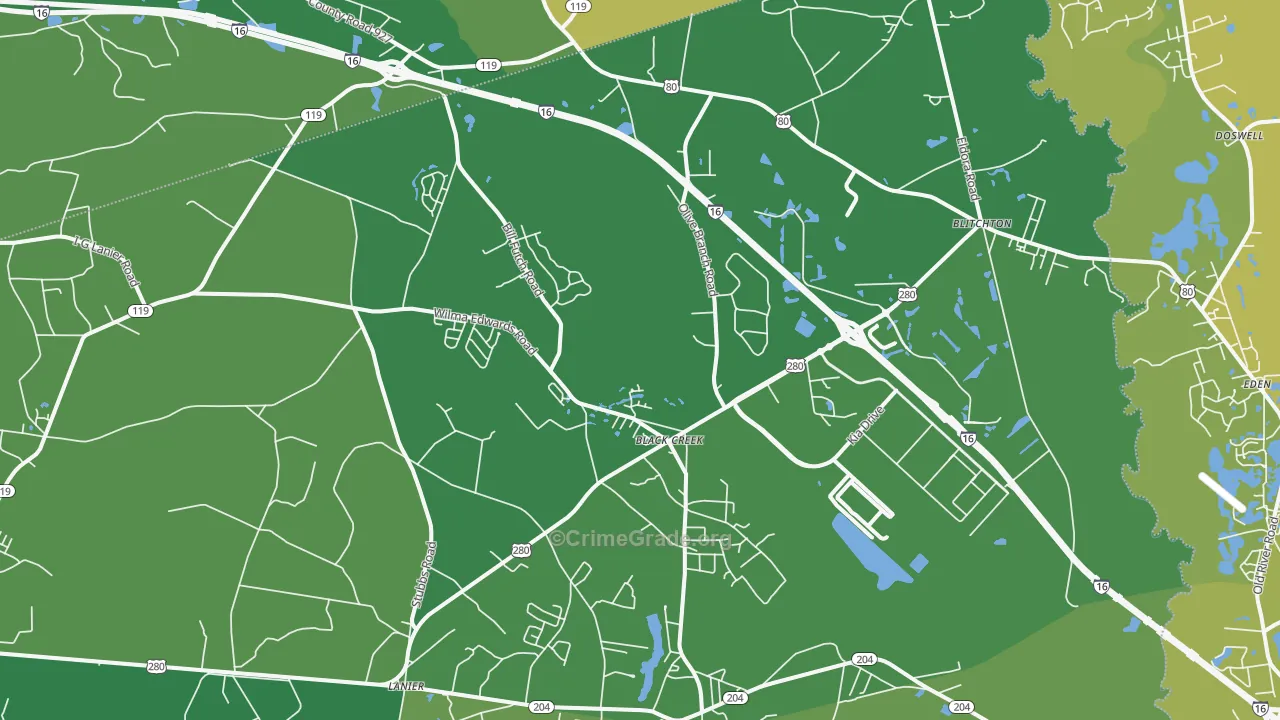 Ellabell, GA Map of Murder Rates