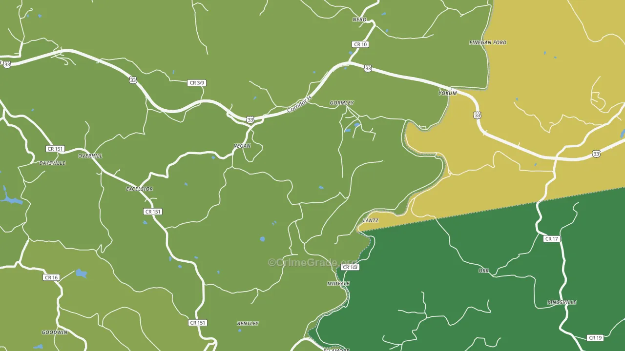 Ellamore, WV Map of Murder Rates