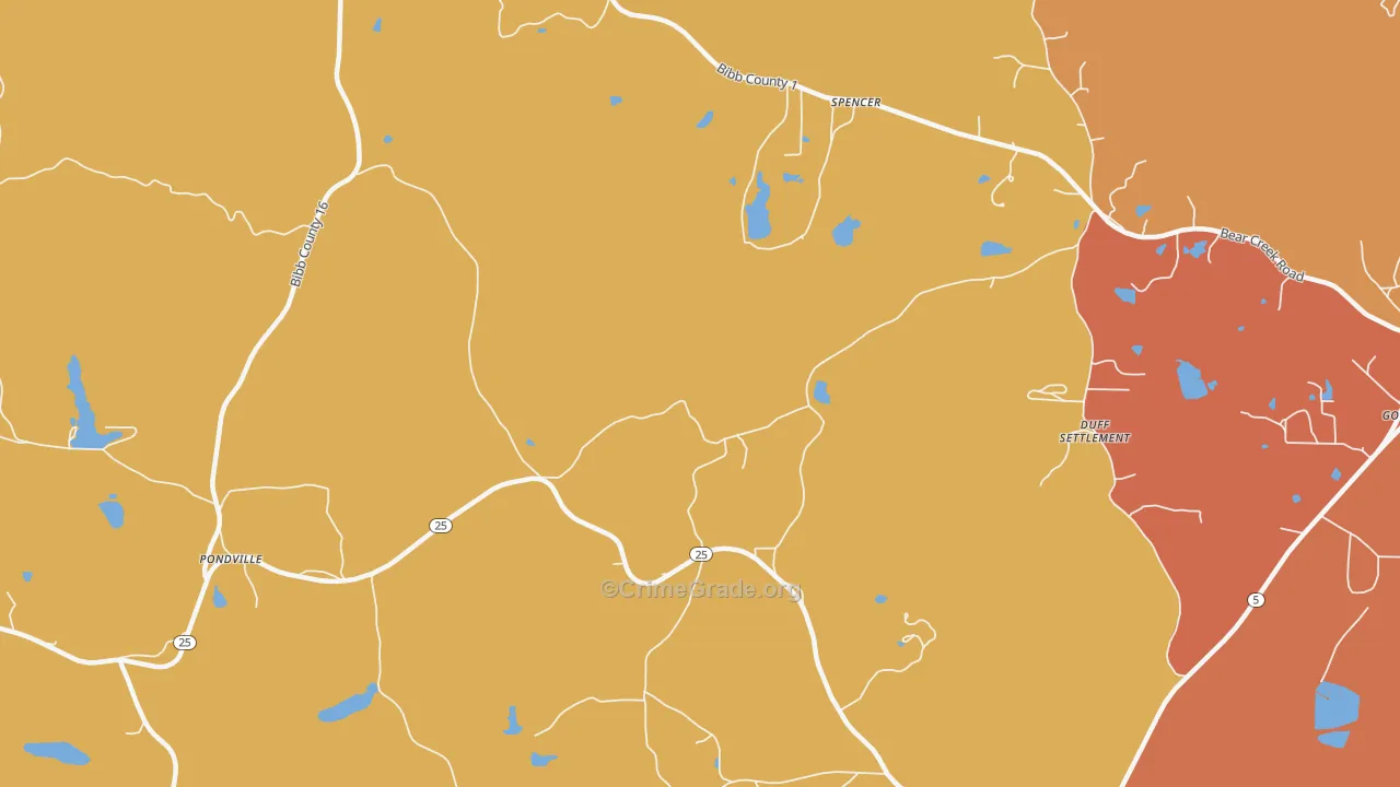 Ellards, AL Map of Murder Rates