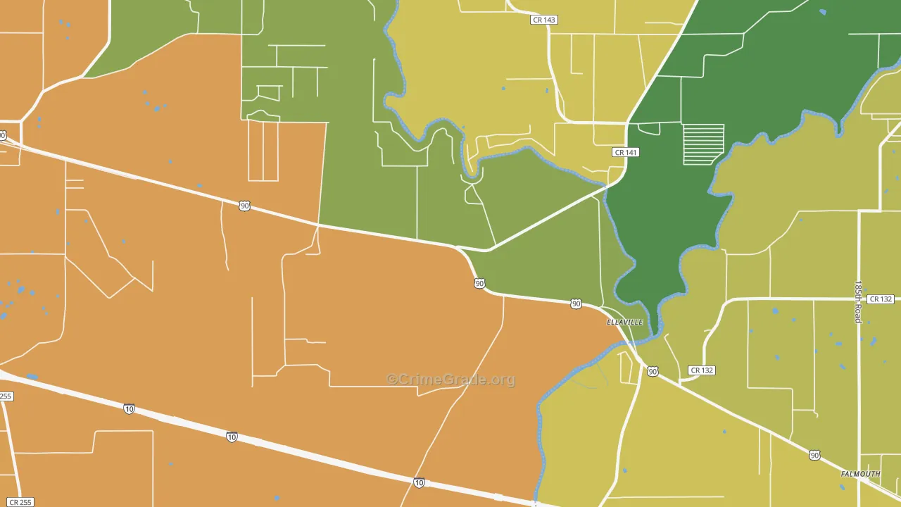 Ellaville, FL Map of Murder Rates