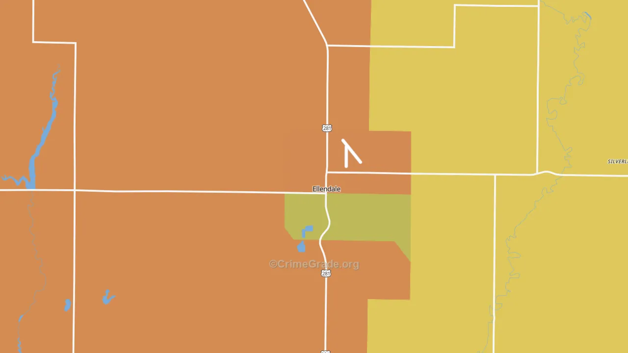 Ellendale, ND Map of Murder Rates